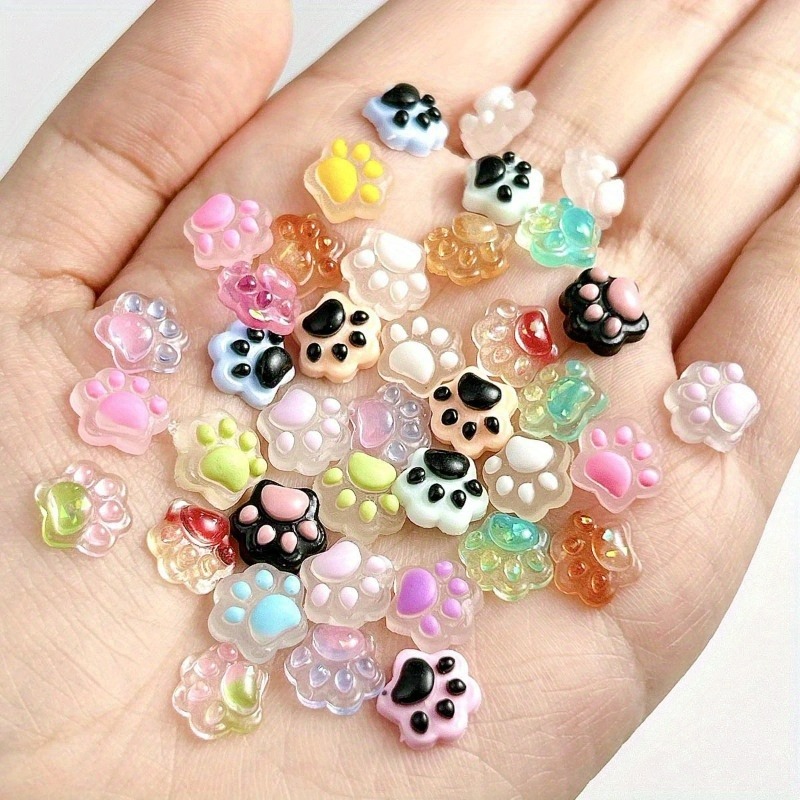 Resin Art And Craft - 100 pieces luminous resin cat's paw