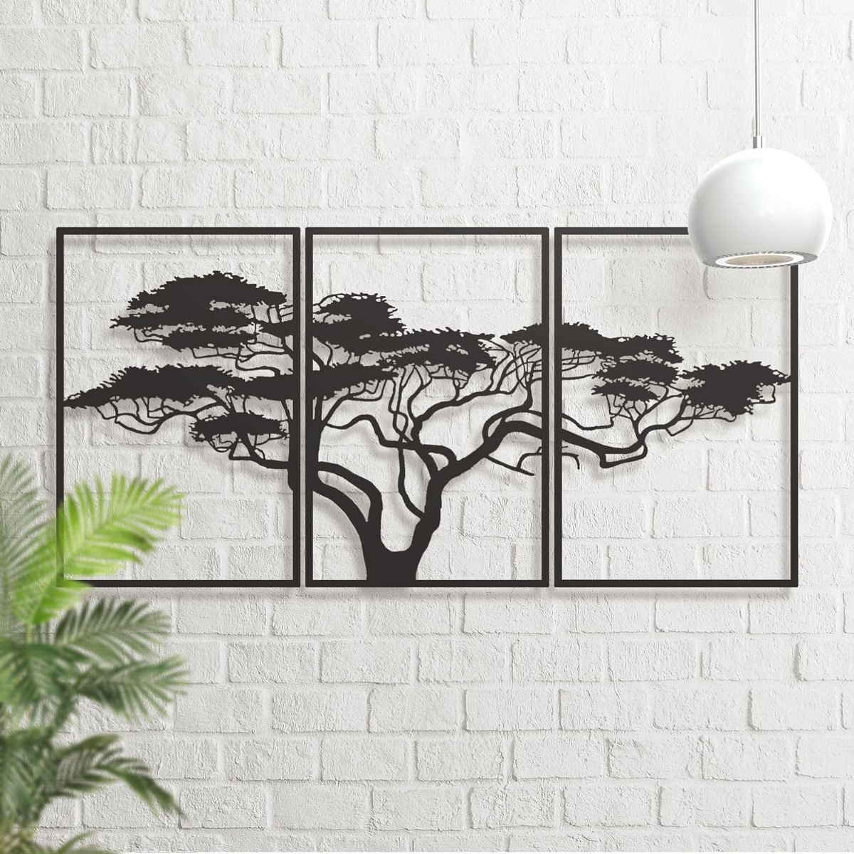 Resin Art Wall Decor - 3pcs Black Metal Wall Art Decor