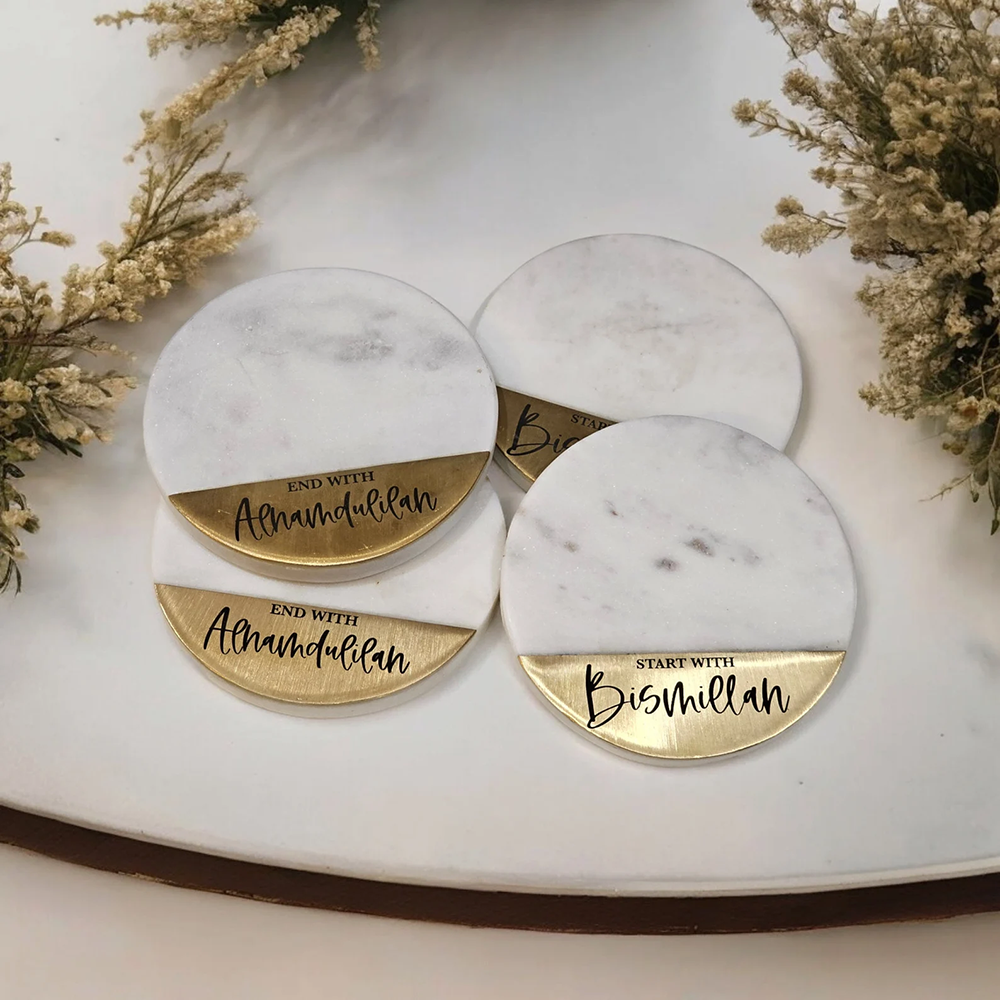 Resin Art Quran Set - Start with Bismillah Marble and Brass