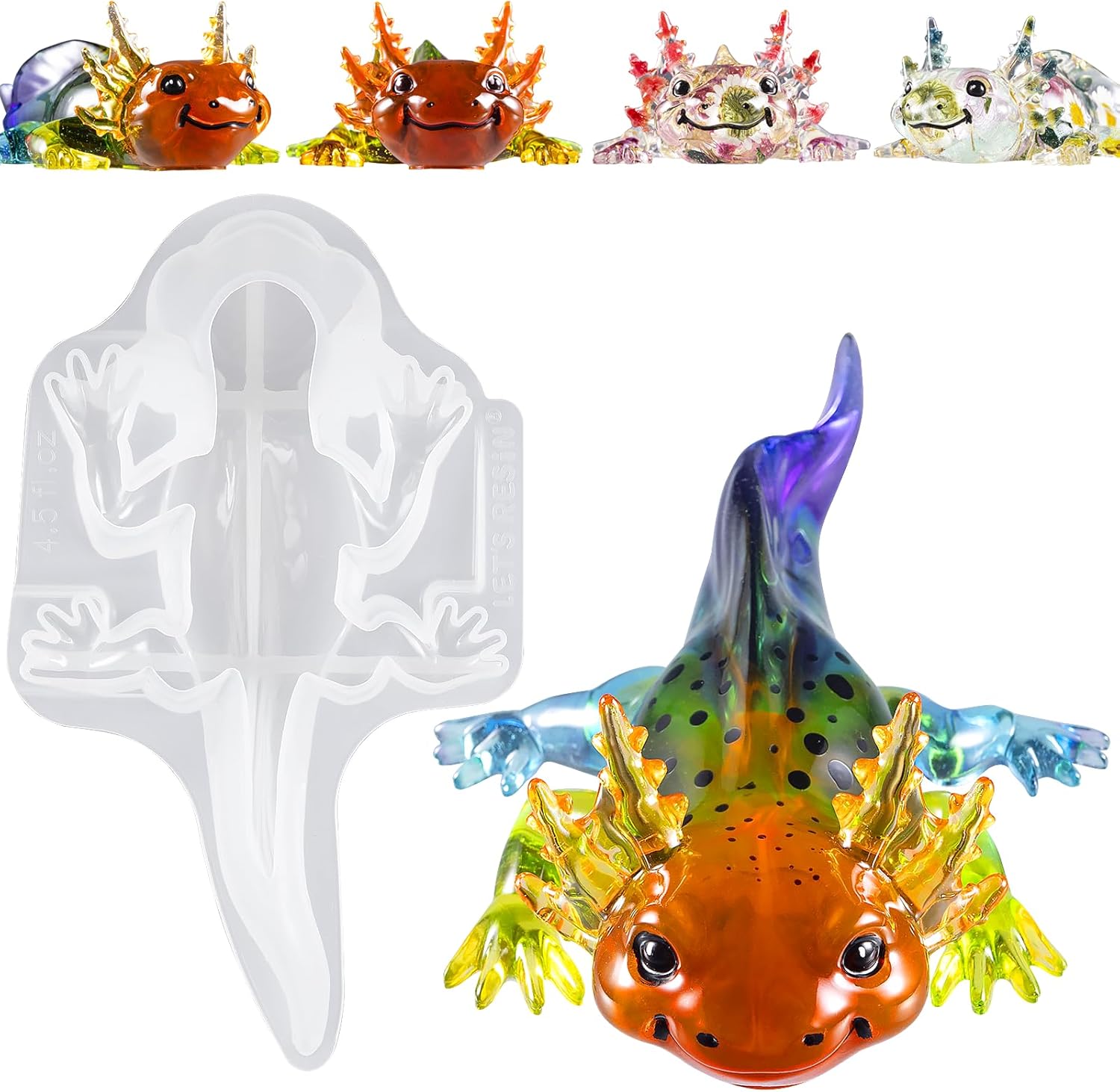 Resin Art And Craft - Large Axolotl Resin Molds Silicone, 3D
