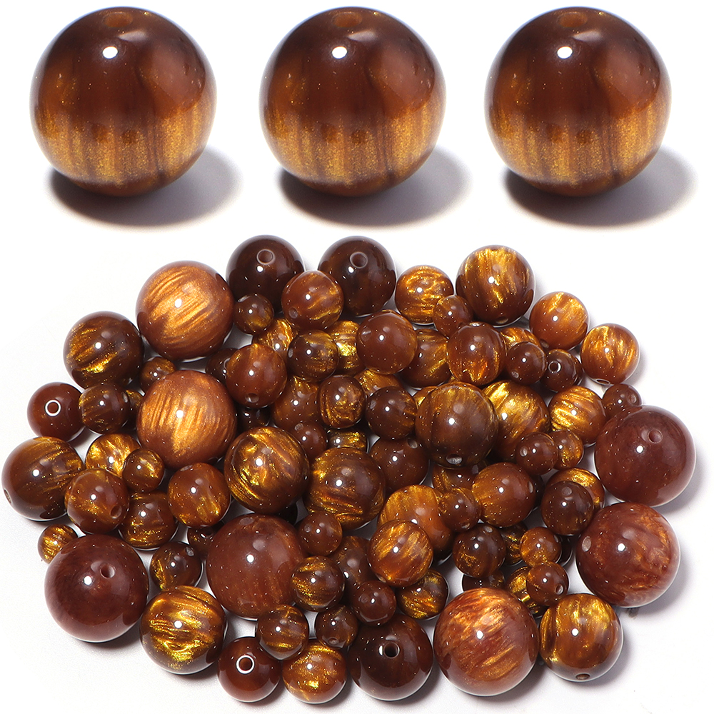 Resin Art Jewellery Kit - 5-30pcs/lot 8-20mm Gilding Resin Beads Gold