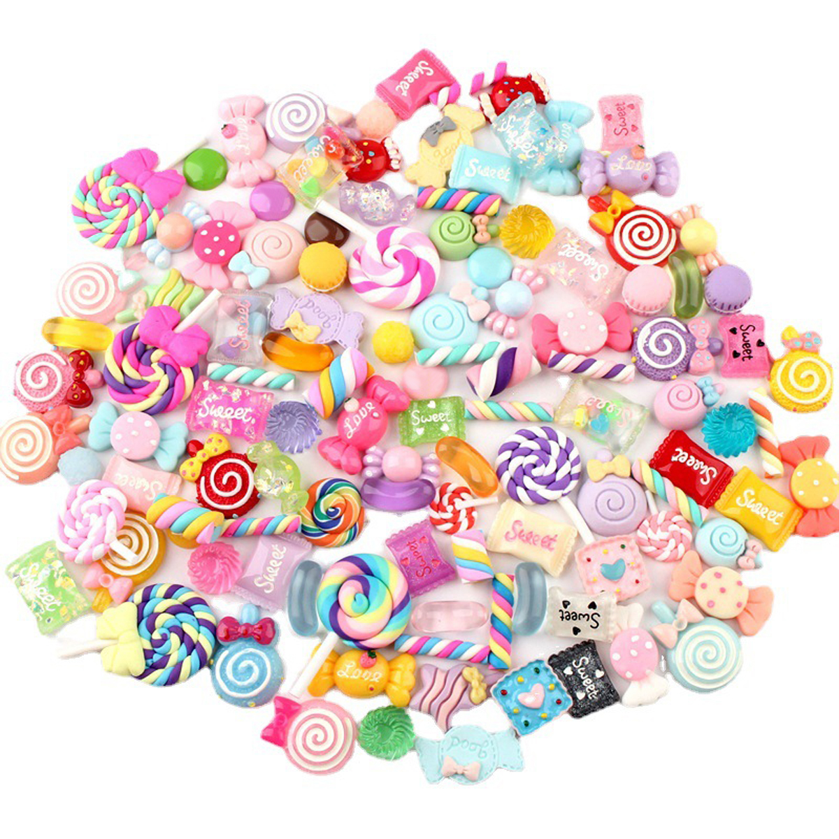 Resin Art Products - 30pcs Random Candy Slime Charms Cute