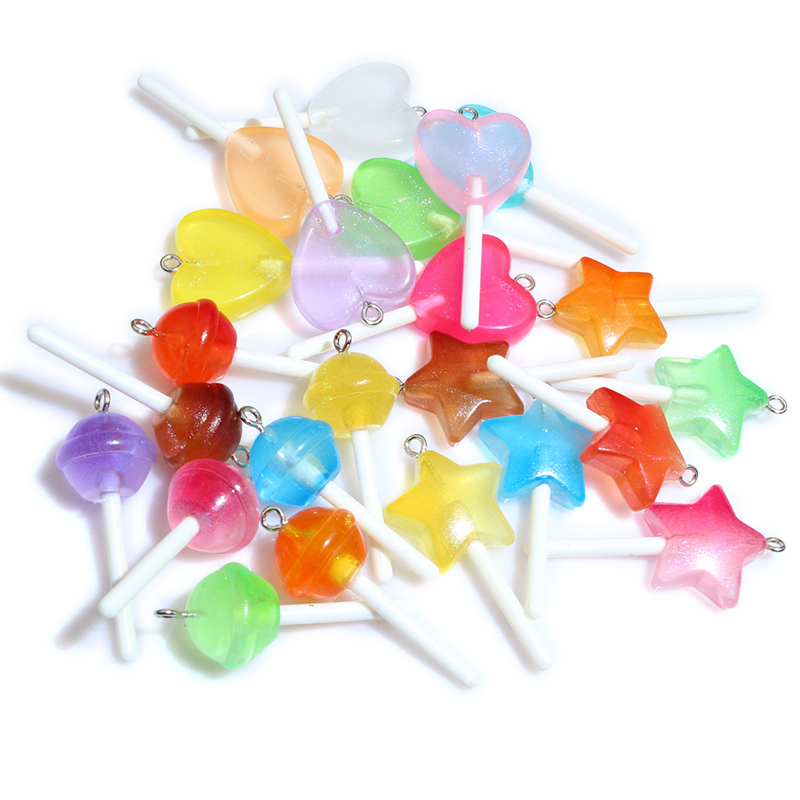 Resin Art Jewellery Kit - 10pcs Resin Pendants Shiny Round Star