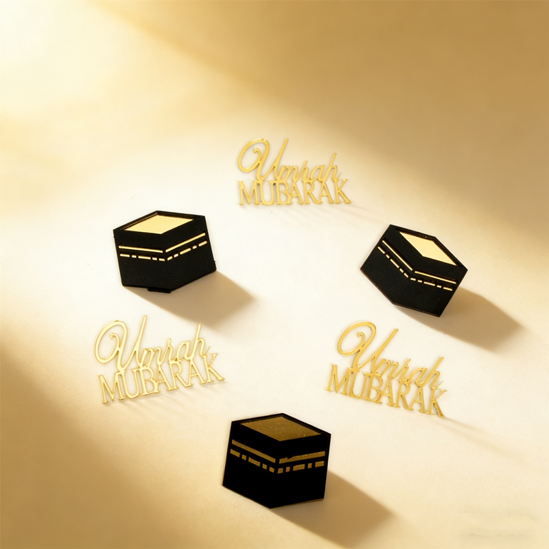 Resin Art Quran Set - Muslim Umrah Mubarak 6pcs Topper Set