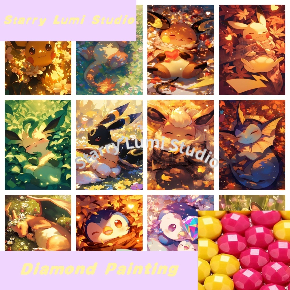 Resin Art Products - Cartoon Pokemon Pikachu Charizard Eevee Vulpix