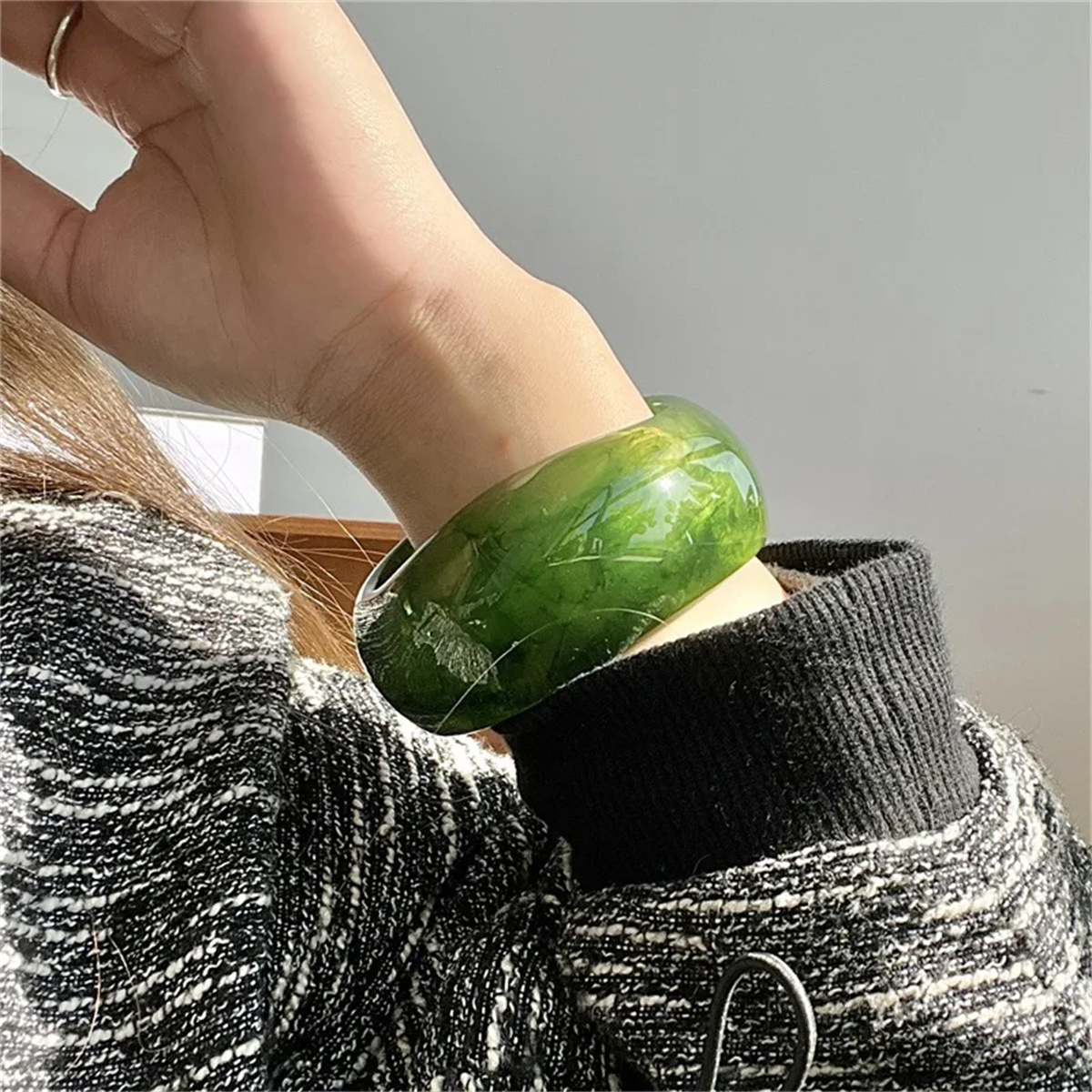 Resin Art All - Irregular Forest Waves Art Green Resin