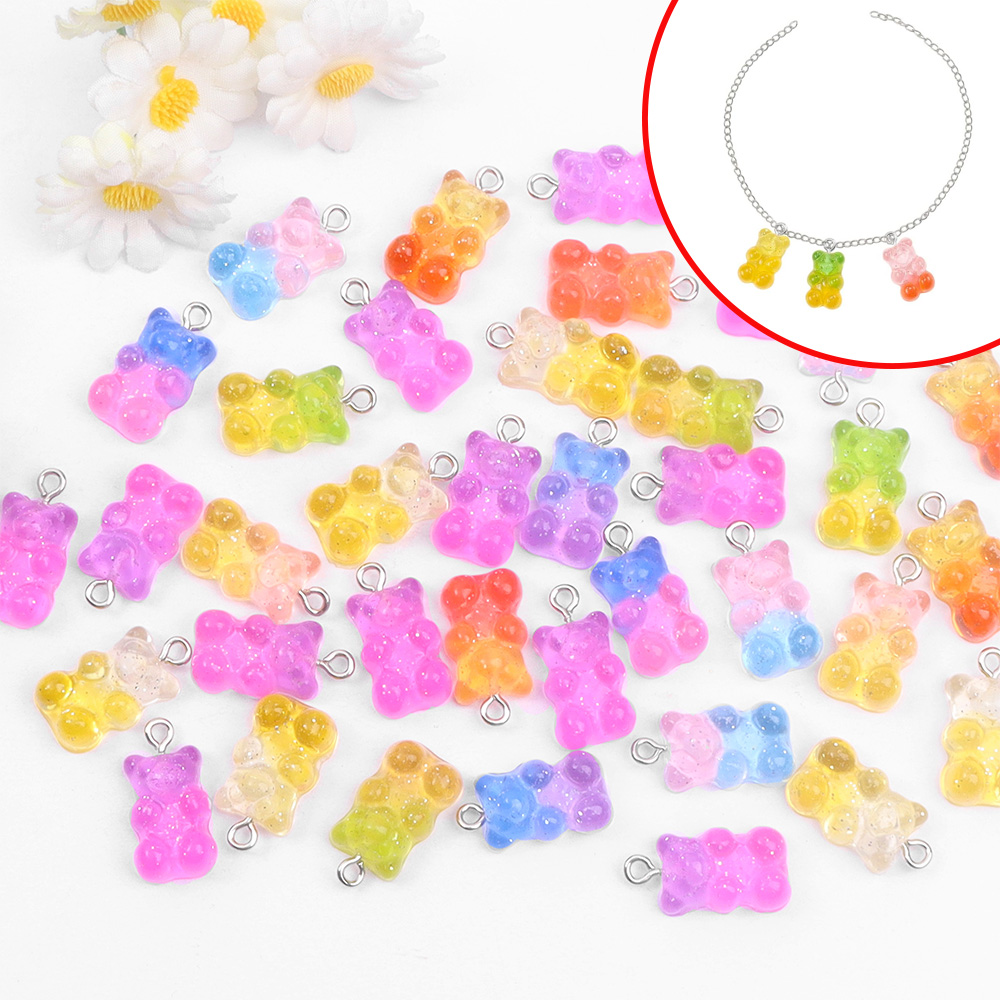 Resin Art Products - 60pcs Dual Color Resin Bear Shaped