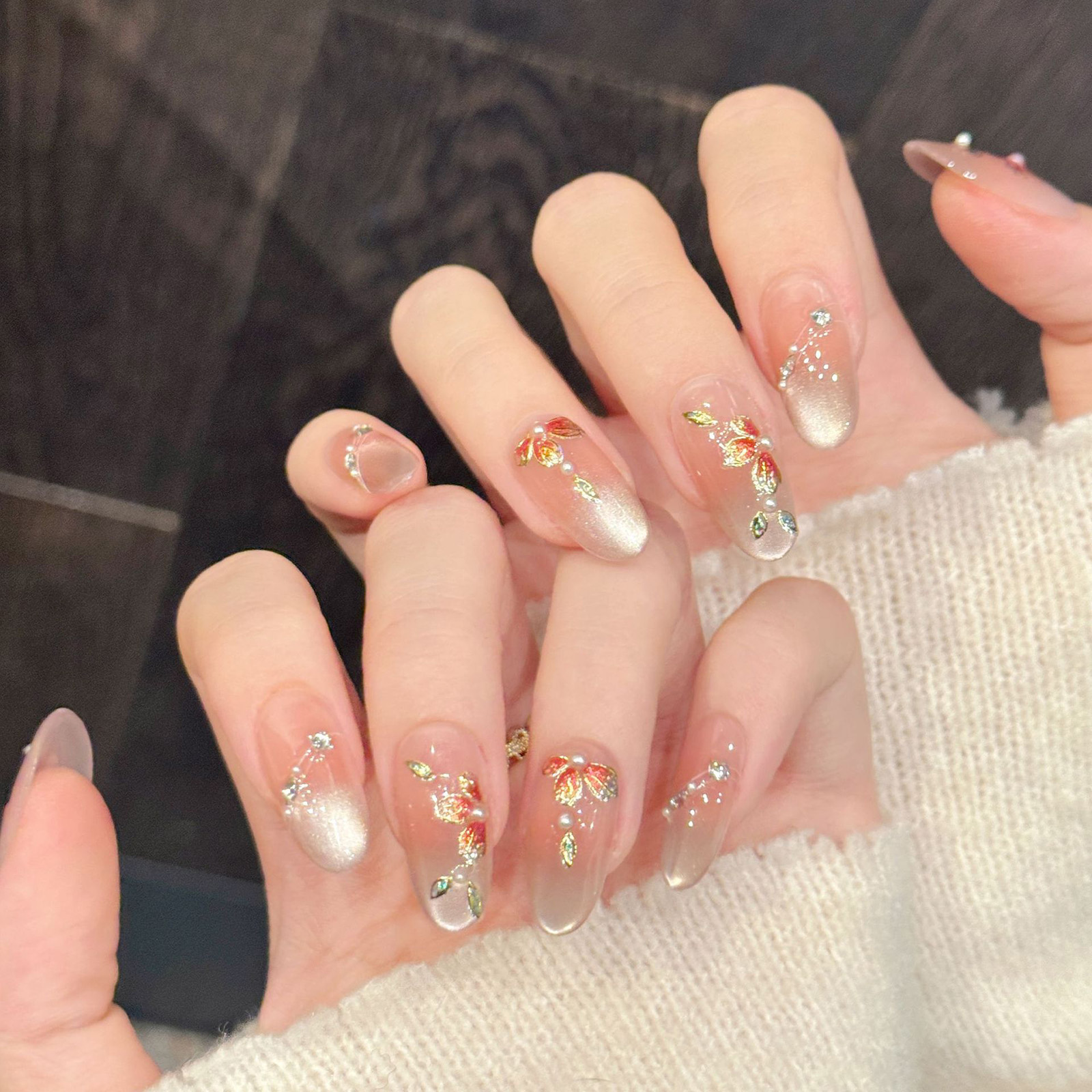 Resin Art Design - 10pcs Handmade Fake Nails Press On