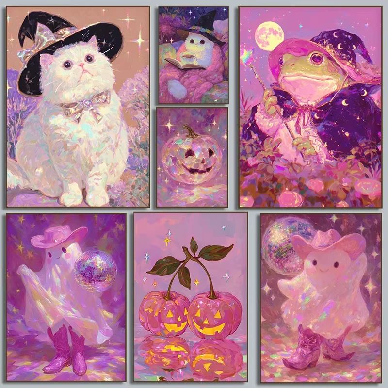 Resin Art Wall Decor - Classic Fantasy Halloween Pet Frog Sparkling