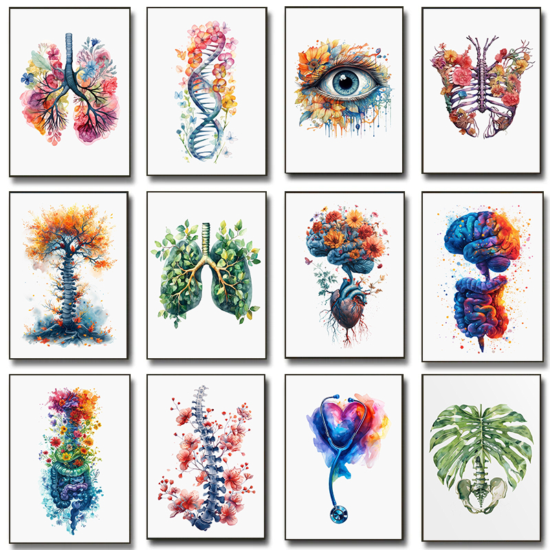 Resin Art Wall Decor - Anatomy Of Human Organs Posters Flower
