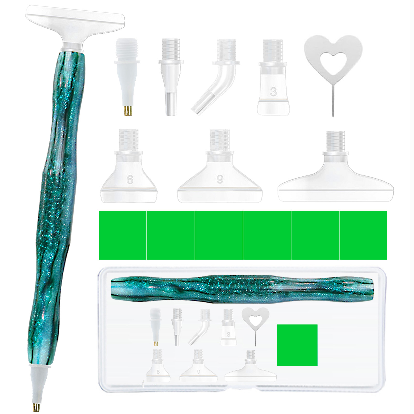 Diamond Paintbrush Set (Green) - Resin Art And Craft ulasan dan harga