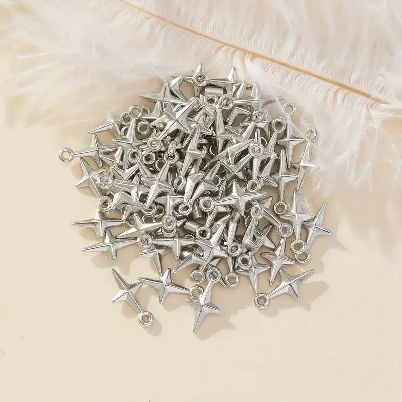 100pcs 16x8mm Charms Shining S - Resin Art Jewellery Kit ulasan dan harga