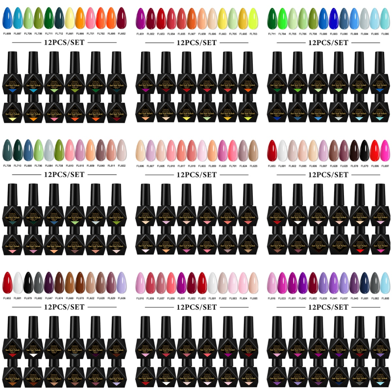 12pcs Gel Nail Polish Set HEAM - Resin Art All ulasan dan harga