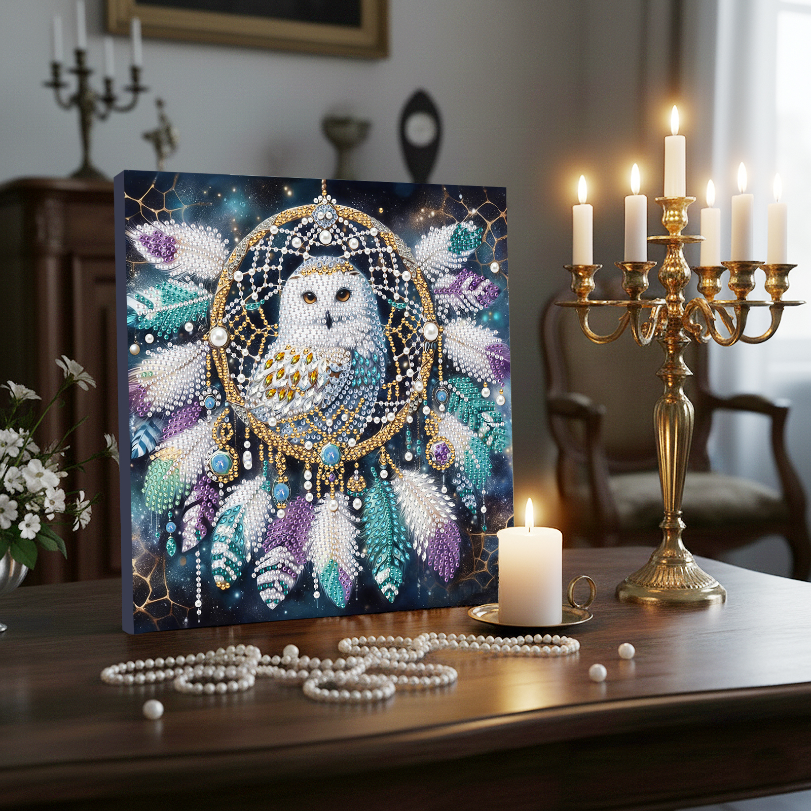 Diamond Dots Pearl Gem Paintin - Resin Art Wall Decor ulasan dan harga