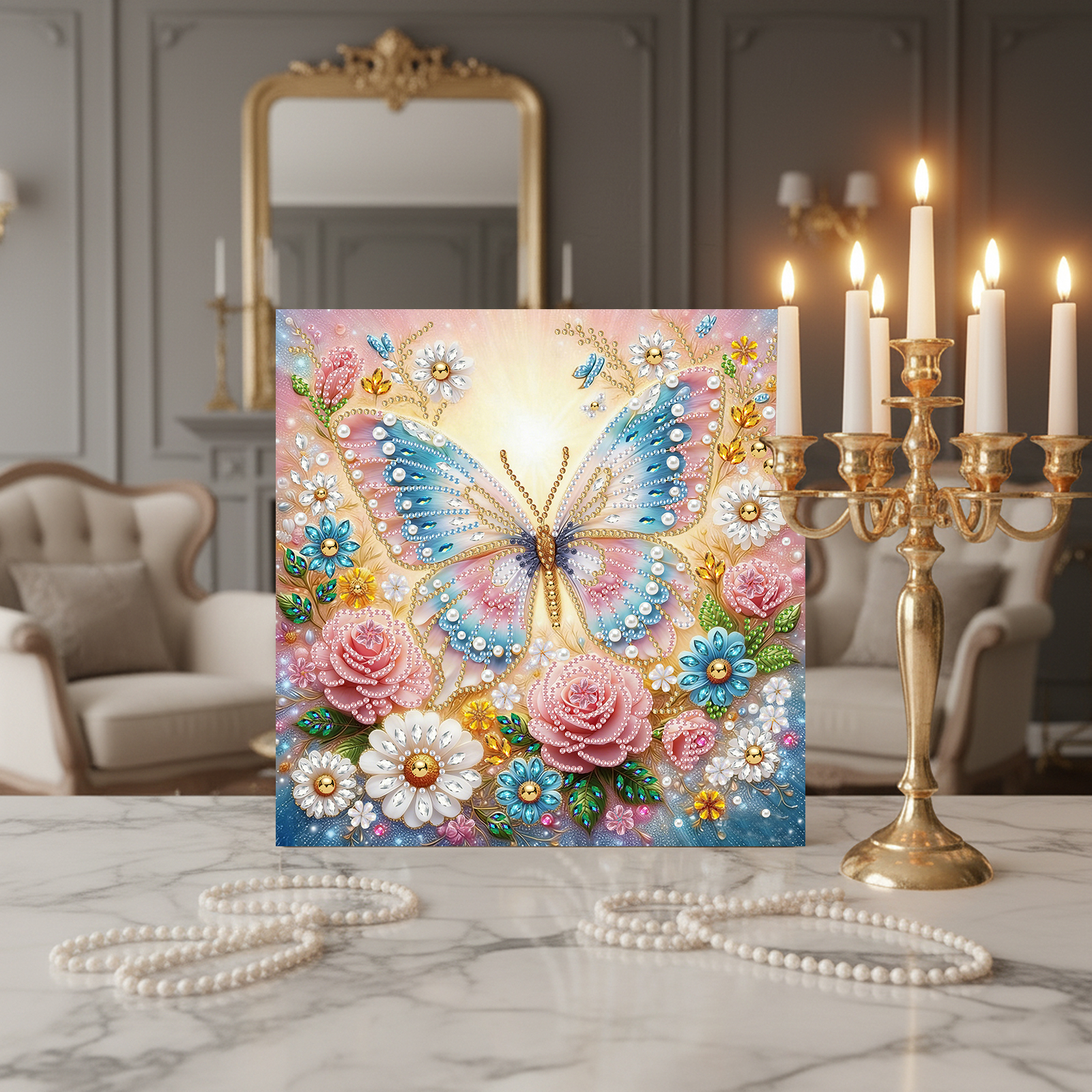 Diamond Dots Pearl Gem Paintin - Resin Art Wall Decor ulasan dan harga