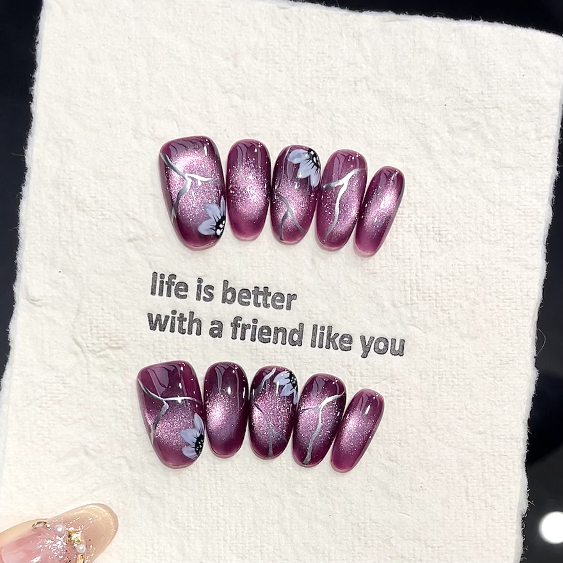 10pcs Handmade Pressed Oval Na - Resin Art Purple ulasan dan harga