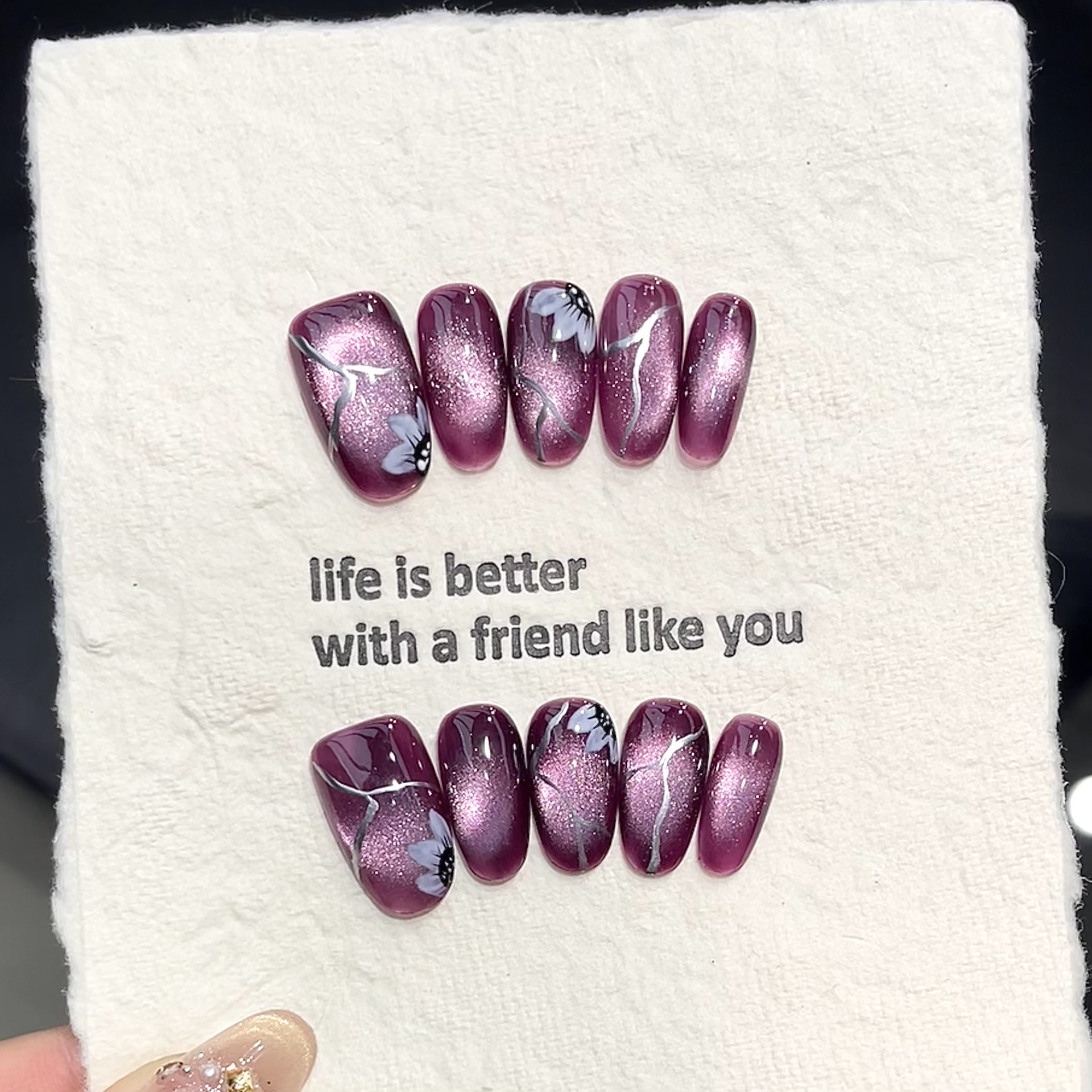 10pcs Handmade Pressed Oval Na - Resin Art Purple ulasan dan harga