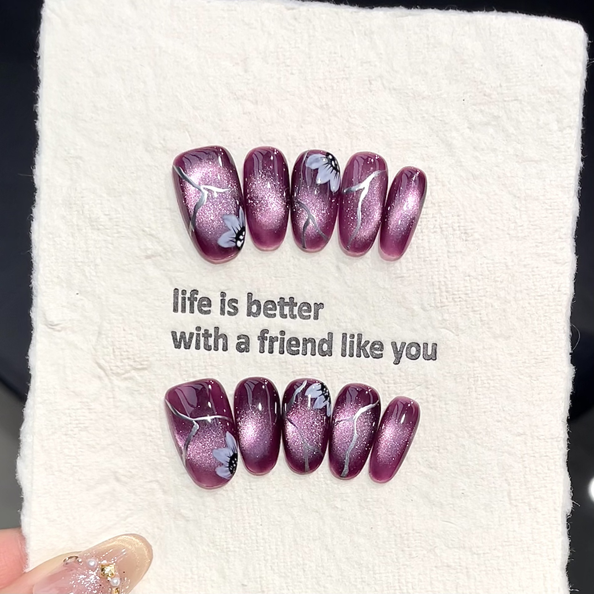 10pcs Handmade Pressed Oval Na - Resin Art Purple ulasan dan harga