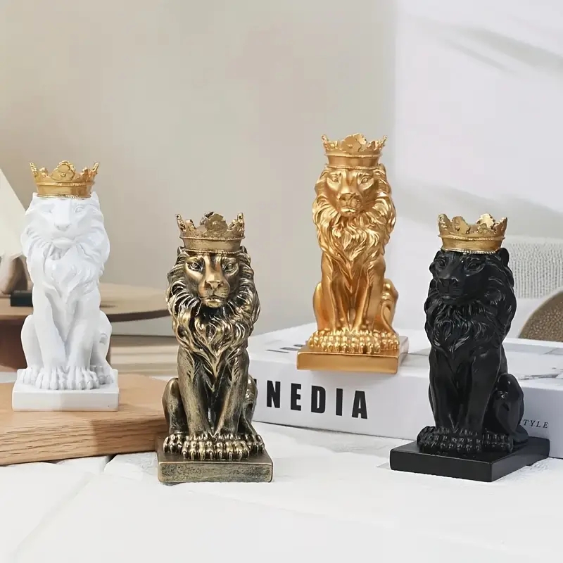 Creative Lion Statue Crown Lio - Resin Art India ulasan dan harga