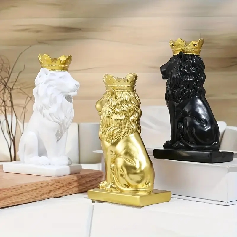 Creative Lion Statue Crown Lio - Resin Art India ulasan dan harga