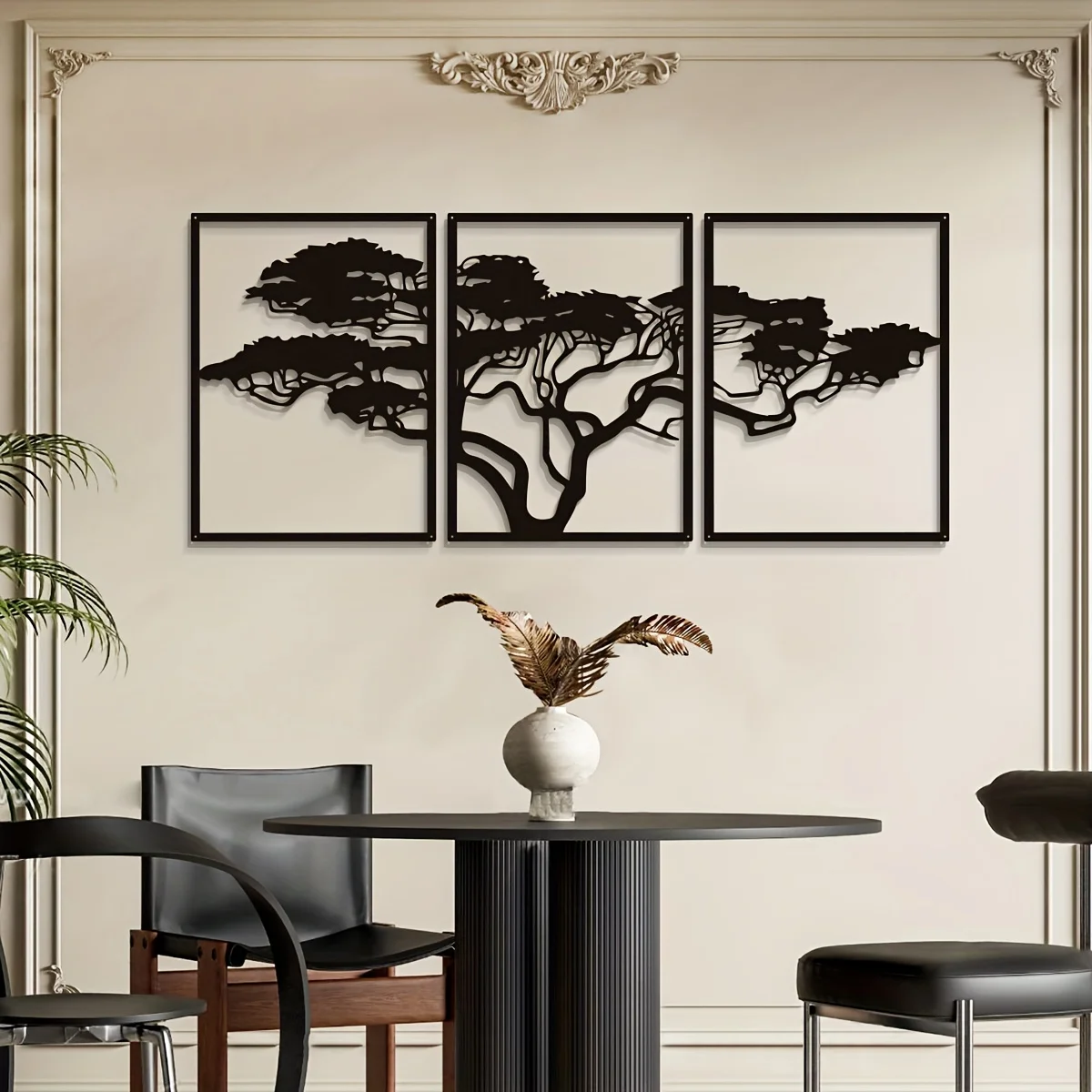 3pcs Black Metal Wall Art Deco - Resin Art Wall Decor ulasan dan harga