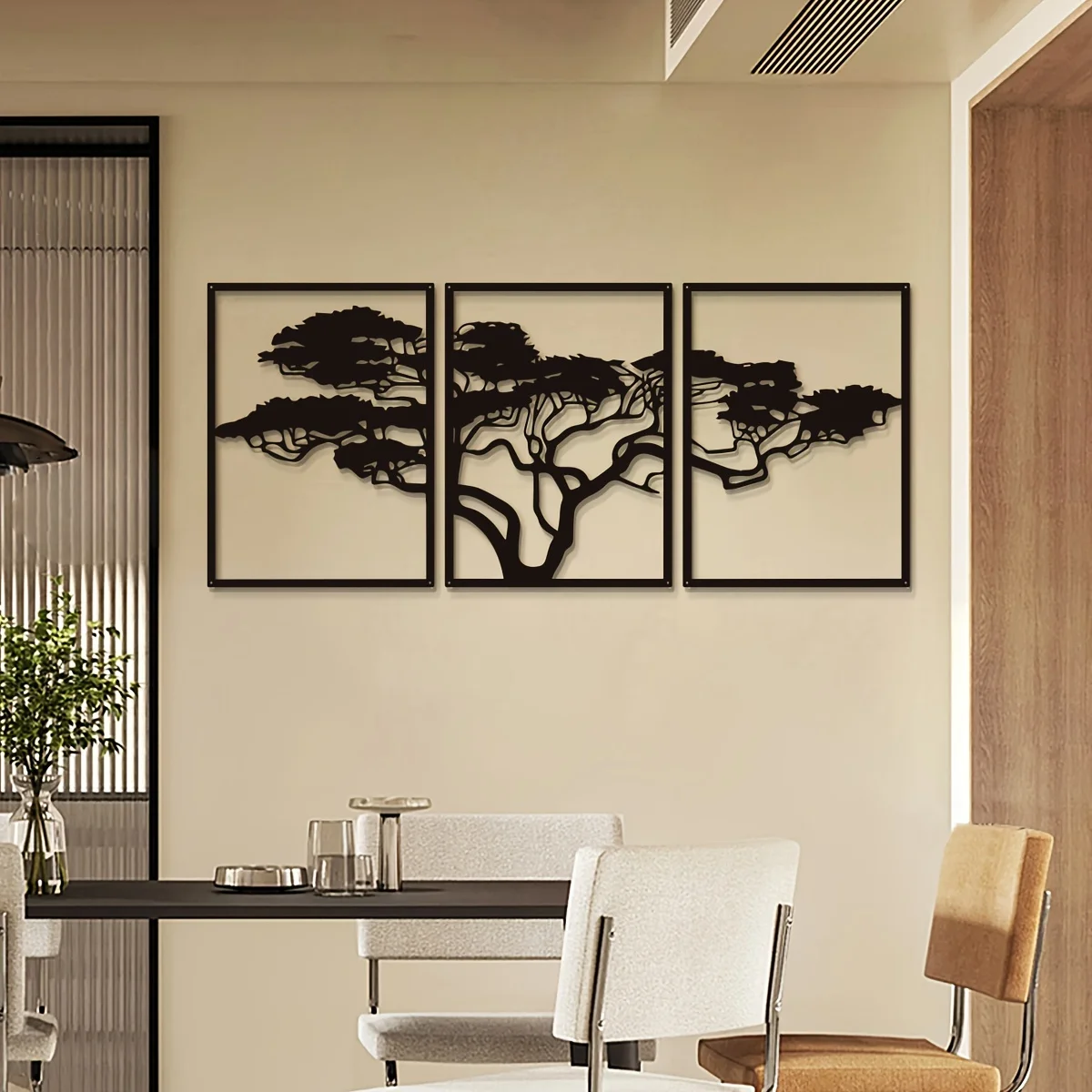 3pcs Black Metal Wall Art Deco - Resin Art Wall Decor ulasan dan harga