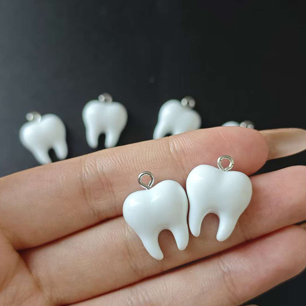 10pcs Cute White Teeth Resin P - Resin Art Jewellery Kit ulasan dan harga