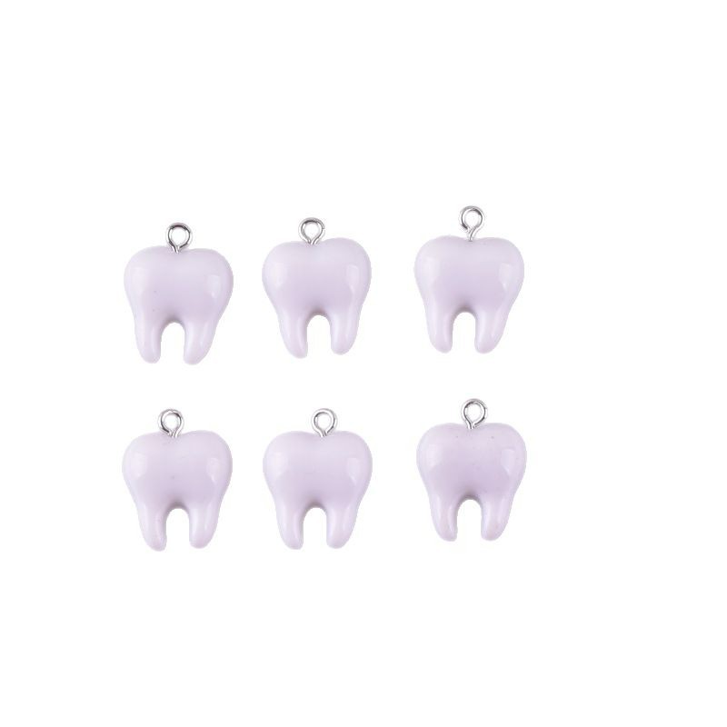 10pcs Cute White Teeth Resin P - Resin Art Jewellery Kit ulasan dan harga