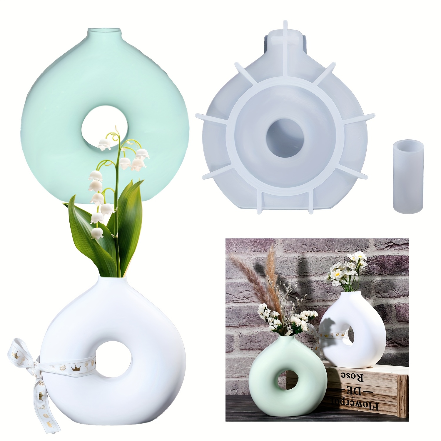 1 DIY Round Vase Silicone Moul - Resin Art Products ulasan dan harga