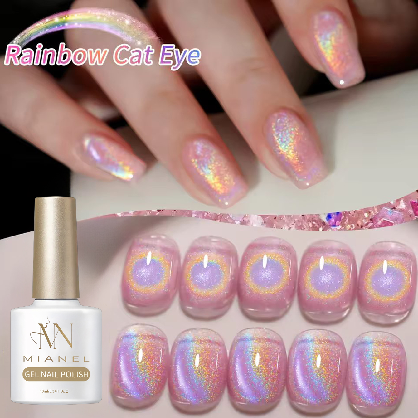 1-10pcs 10ml Pink Rainbow Magn - Resin Art Uv Light ulasan dan harga