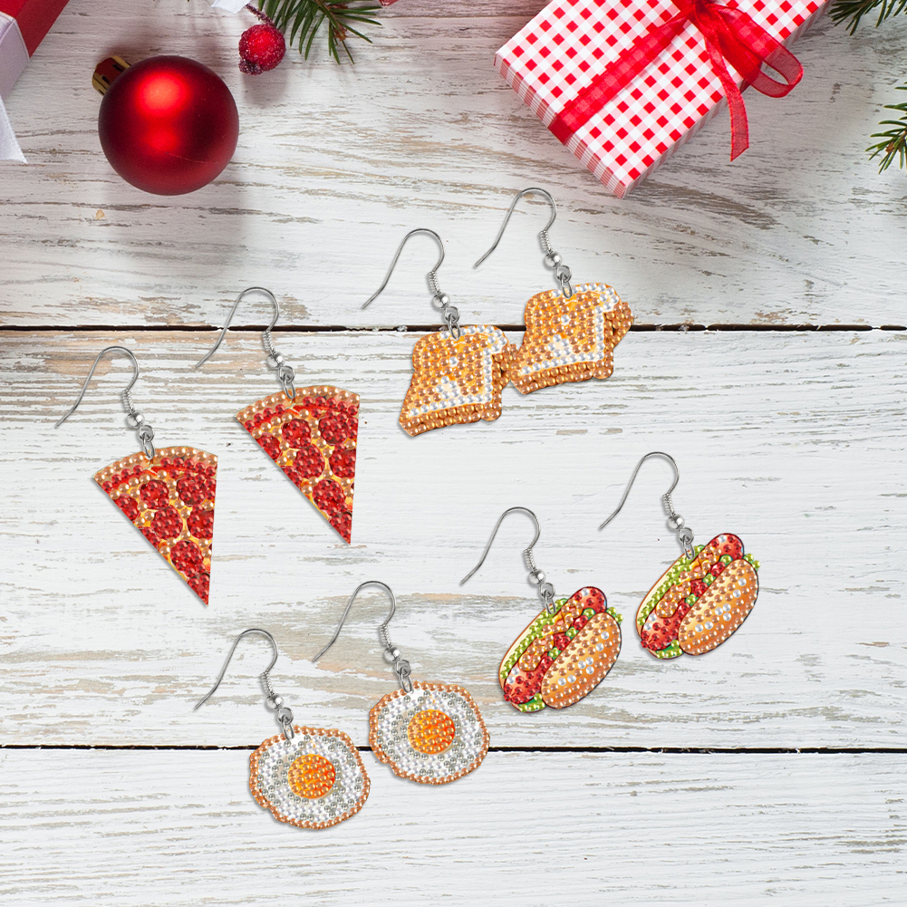 4 Pairs Double Sided Diamond E - Resin Art Earrings Kit ulasan dan harga