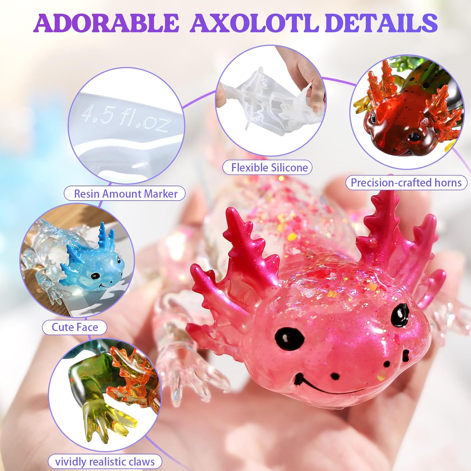 Large Axolotl Resin Molds Sili - Resin Art And Craft ulasan dan harga
