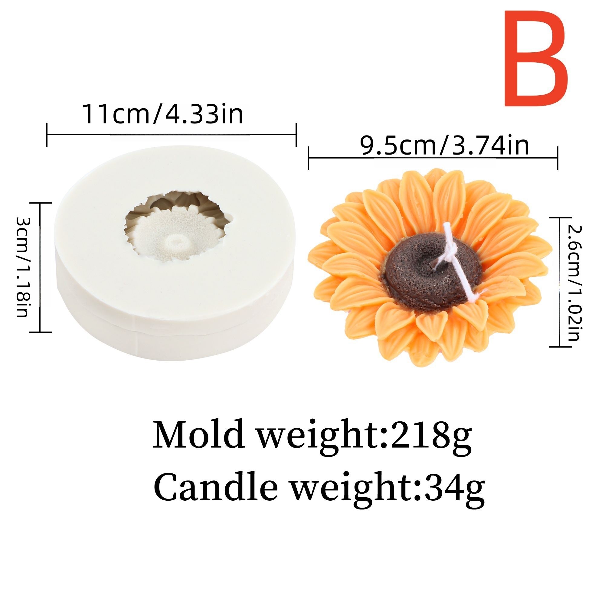 3D Sunflower Candle Mold Silic - Resin Art Design ulasan dan harga