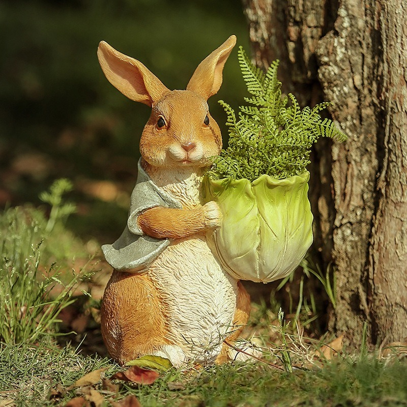 Outdoor Garden Statues Rabbit  - Resin Art And Craft ulasan dan harga