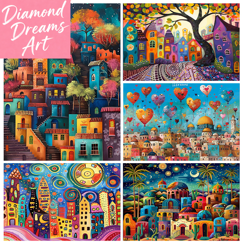 Frameless,Night View 5D Diamon - Resin Art Wall Decor ulasan dan harga
