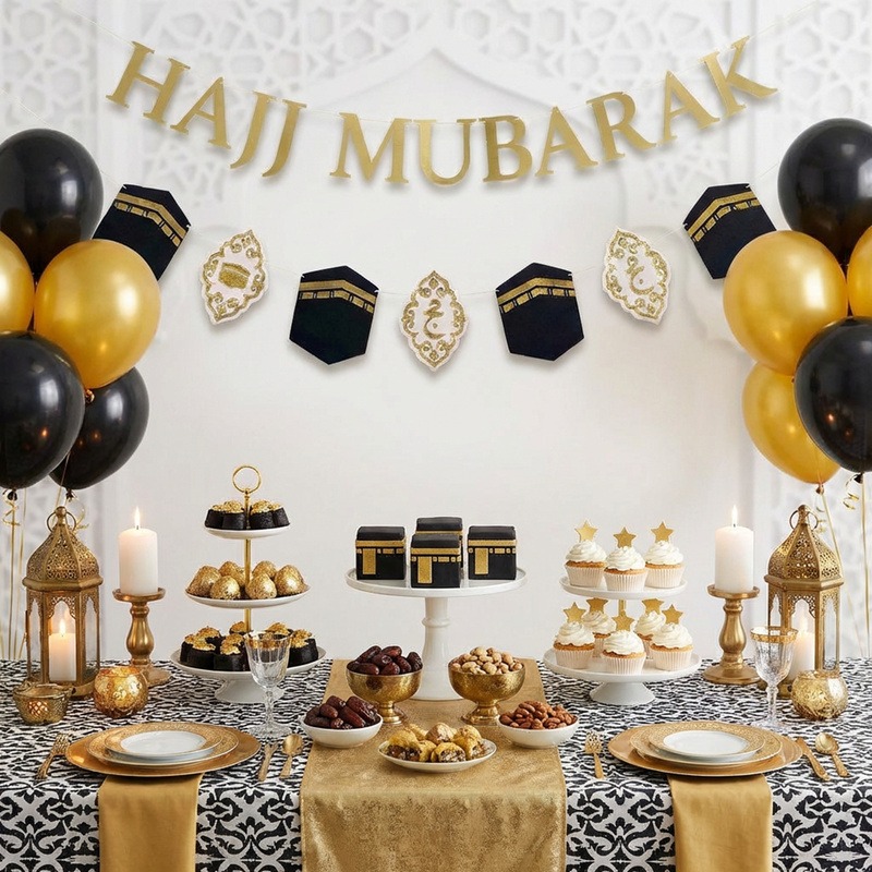 1 set Hajj Mubarak Banner Kaab - Resin Art Quran Set ulasan dan harga