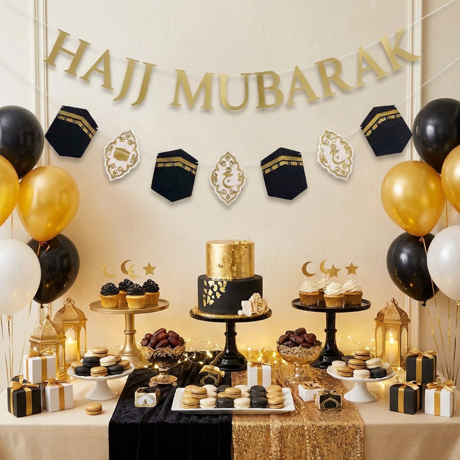1 set Hajj Mubarak Banner Kaab - Resin Art Quran Set ulasan dan harga