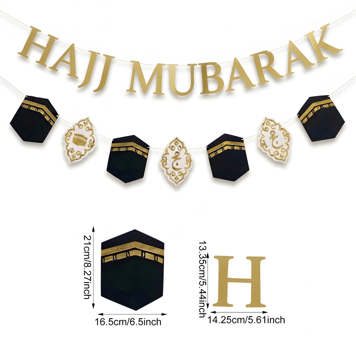 1 set Hajj Mubarak Banner Kaab - Resin Art Quran Set ulasan dan harga
