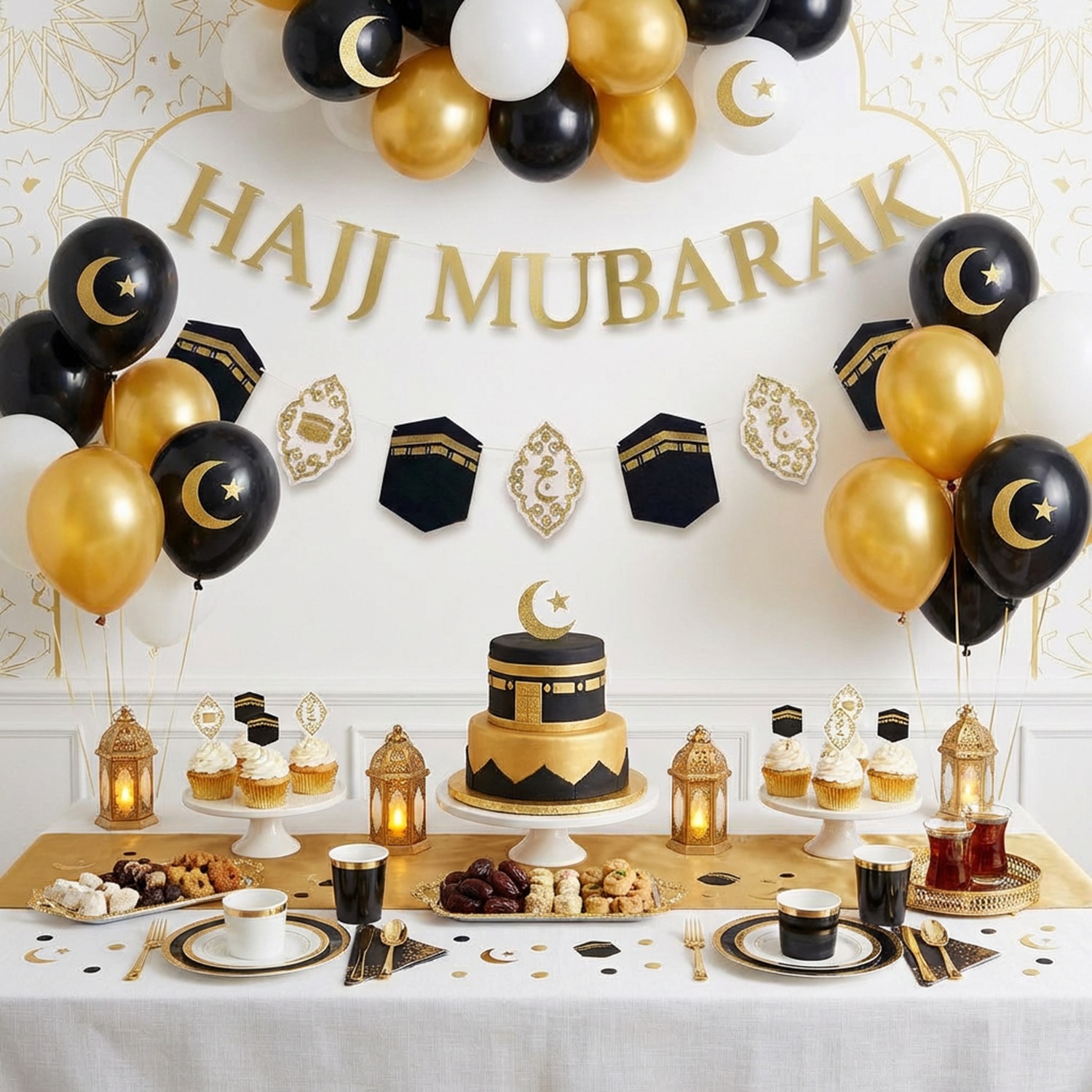 1 set Hajj Mubarak Banner Kaab - Resin Art Quran Set ulasan dan harga