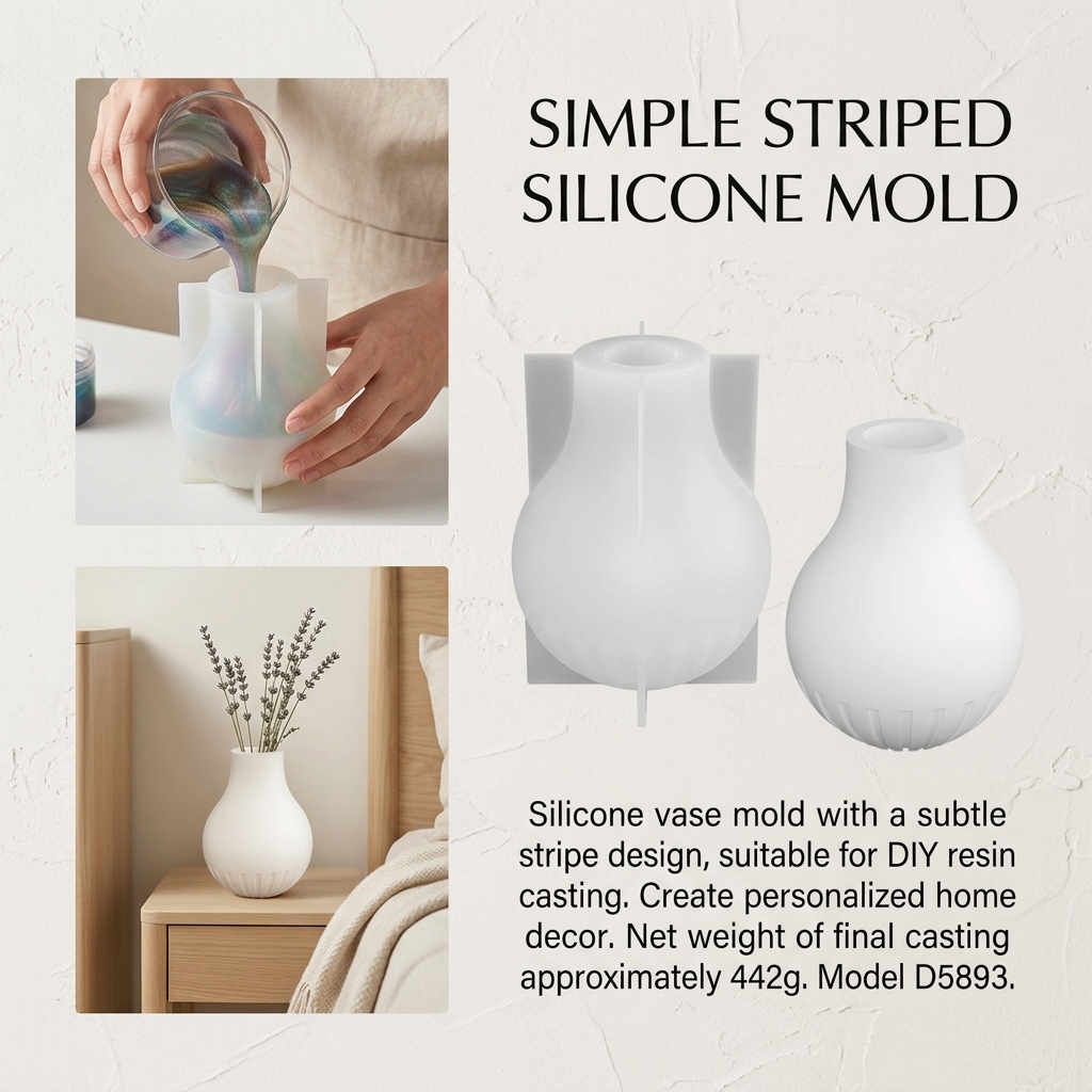 Silicone Vase Mold with Stripe - Resin Art Products ulasan dan harga
