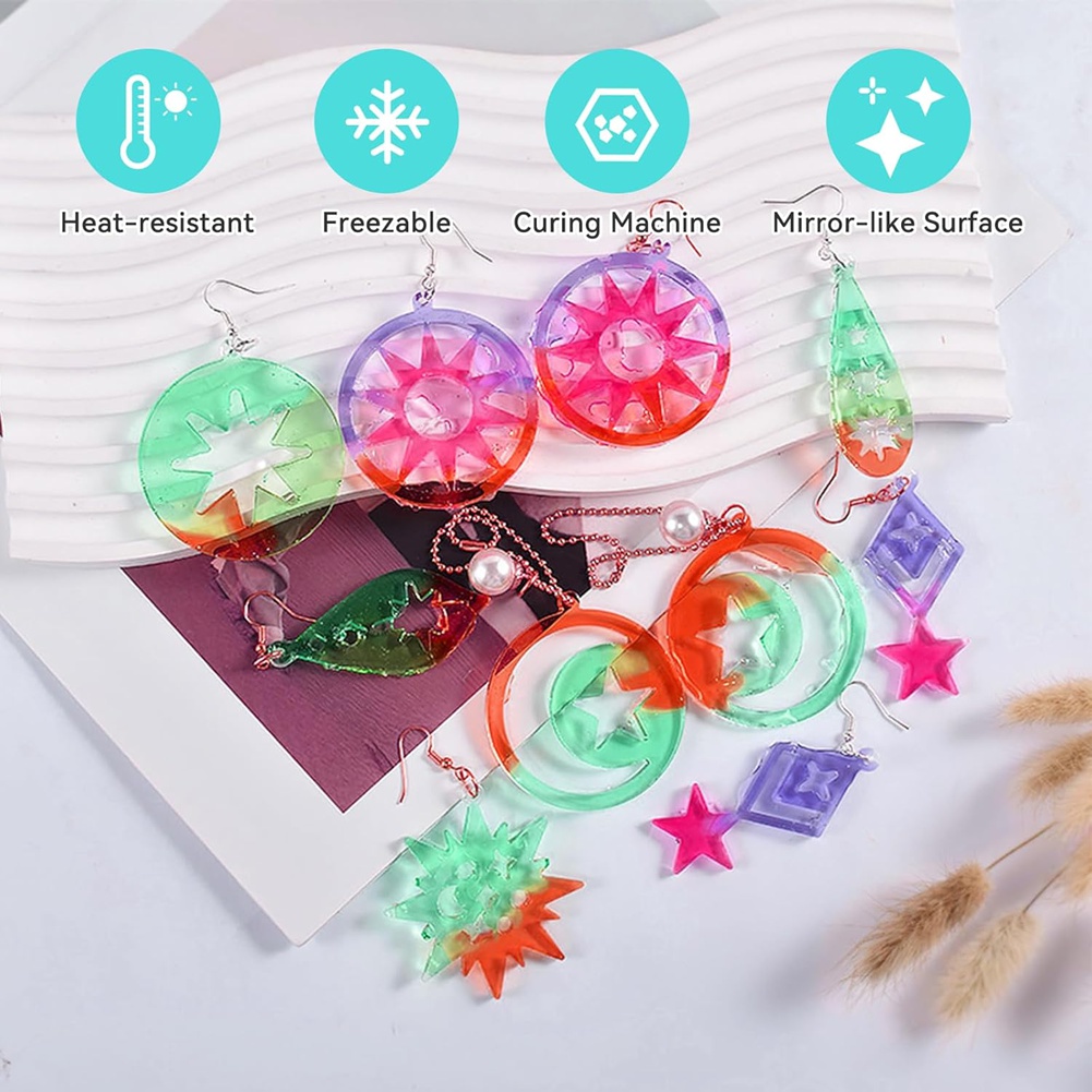 A78I 143Pcs Resin Earring Mold - Resin Art Earrings Kit ulasan dan harga