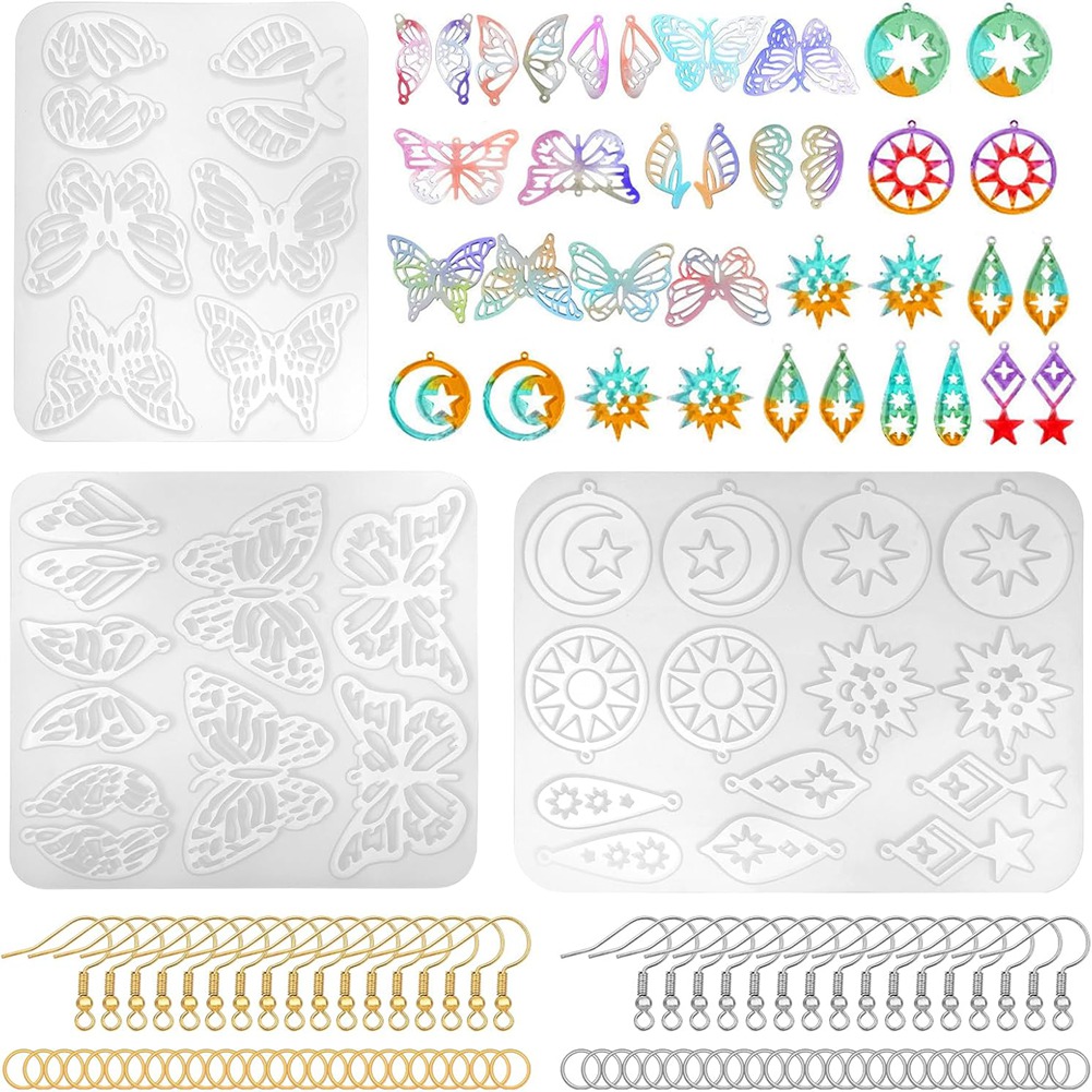 A78I 143Pcs Resin Earring Mold - Resin Art Earrings Kit ulasan dan harga