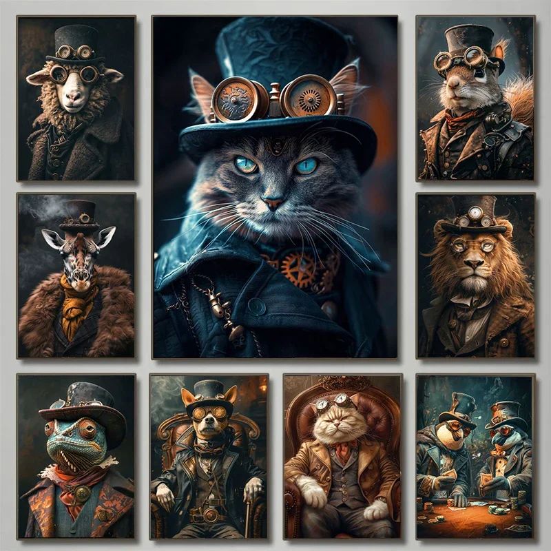 Cool Steampunk Animals Portrai - Resin Art Wall Decor ulasan dan harga