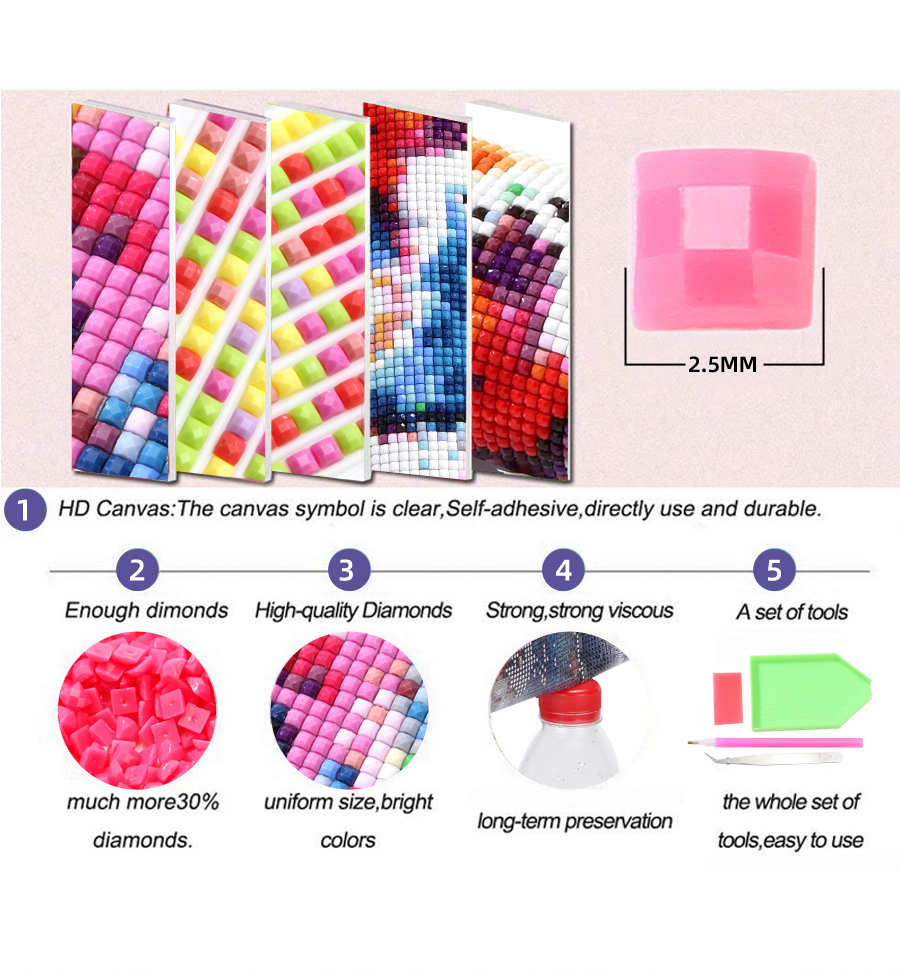1pc frameless  5D Diamond art  - Resin Art Mary ulasan dan harga
