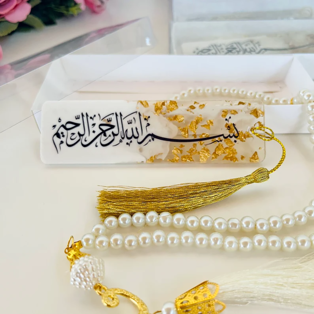 Epoxy Bookmark Gift Custom Box - Resin Art Quran Set ulasan dan harga
