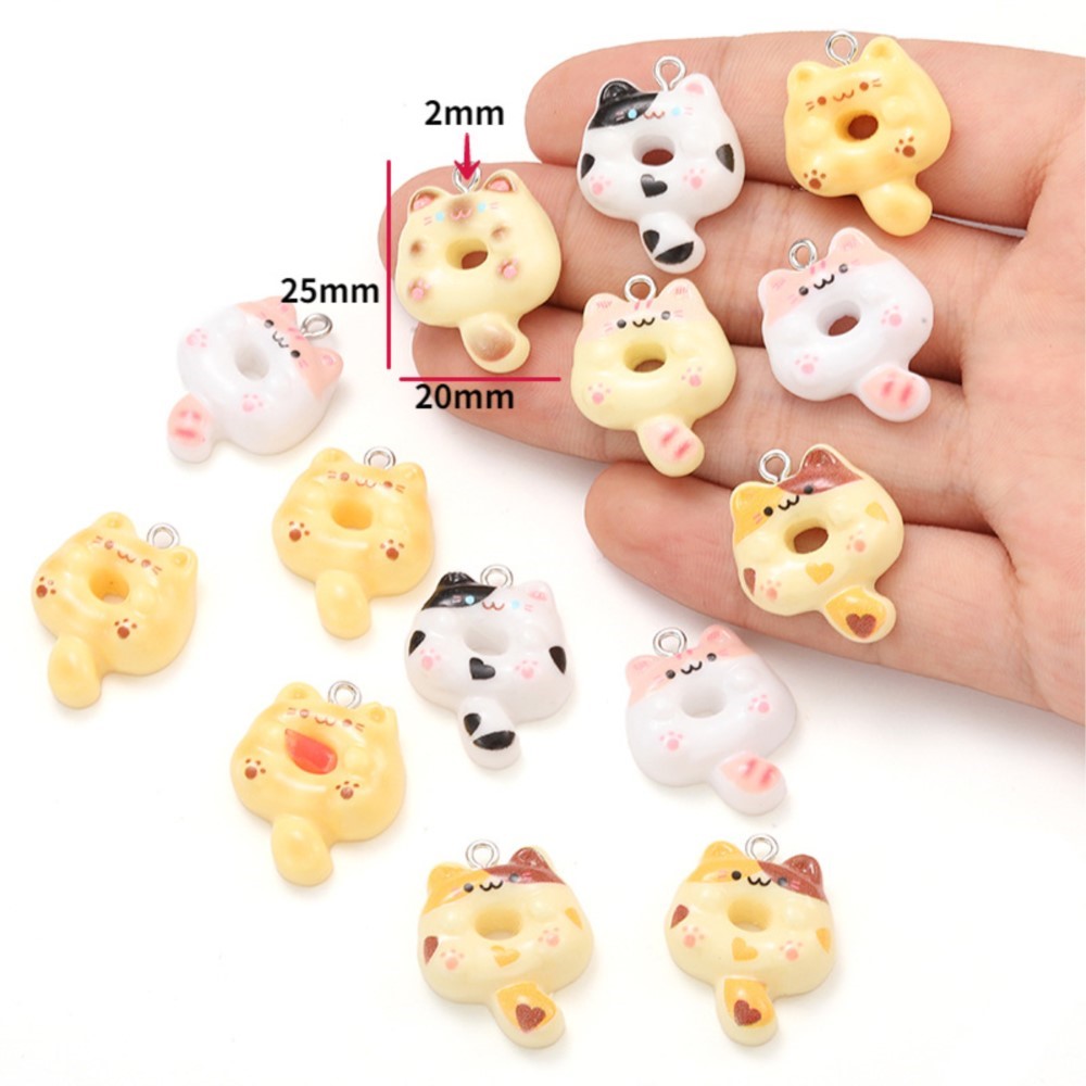 10Pcs Kawaii Cartoon Cat Resin - Resin Art Jewellery Kit ulasan dan harga