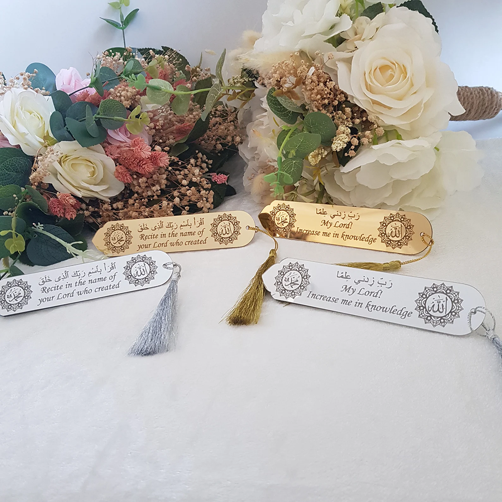 4Pcs Islamic Acrylic Bookmark  - Resin Art Quran Set ulasan dan harga