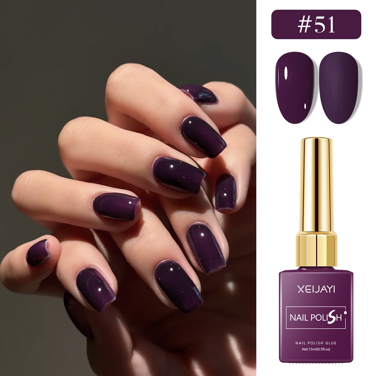 6PCS/SET 15ml Gel Nail Polish  - Resin Art Purple ulasan dan harga
