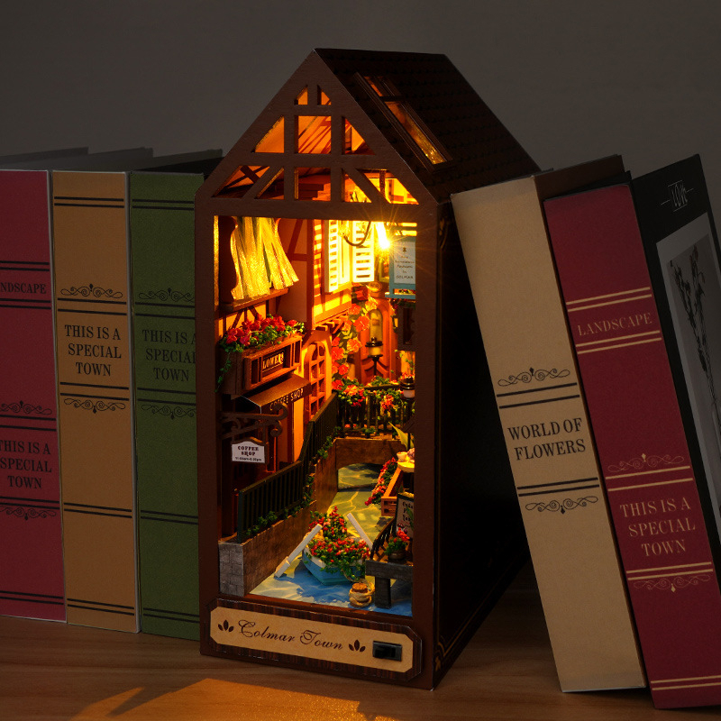 DIY Wooden Book Nook Retro Col - Resin Art Book ulasan dan harga