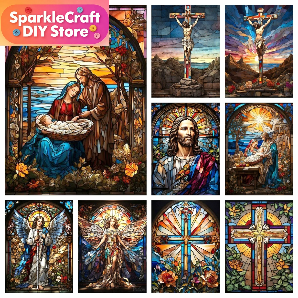 1pc frameless Religious Holy D - Resin Art Mary ulasan dan harga
